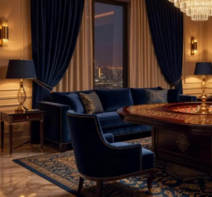 Deluxe apartman s privatnim stolom za igre na sreću u Vegas View Hotels.