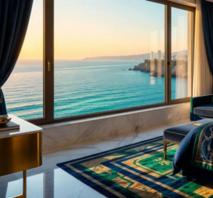 Prostrani VIP suite s panoramskim pogledom na more ili grad.